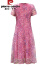 皮尔卡丹高档品牌女装   中老年女夏装气质连衣裙40岁50中年人妈妈装夏季大码裙子2022新款针织 紫红色 5XL(建议145-160斤)