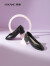 奥康（Aokang）官方女鞋 春季粗跟单鞋舒适办公室通勤百搭气质商场同款 黑色 36