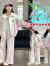 迪士尼（Disney）女童运动服套装2024春装儿童韩版时尚外套女大童户外休闲服两件套 粉色 120cm