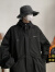 玉格格吉祥（YGGJX）8XL-M新款美式连帽夹克男冲锋上衣特大码外套300斤可穿加棉上衣 MY1133黑色(加棉) M
