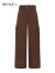 MO&Co.2024春新品附腰带含可水洗绵羊毛高腰工装休闲裤MBD1PAT006 烟棕色 XS/155