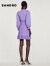 SANDRO女装收腰V领多巴胺镂空紫色短款连衣裙SFPRO02739 90/紫色 42