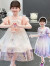 迪士尼（Disney）品牌童装库洛米公主裙女童夏装连衣裙新款儿童夏装短袖裙子网纱裙 粉色 110cm