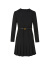 朗姿法式复古长袖连衣裙2024年春季新款显瘦收腰气质高级感小黑裙 黑色 M