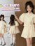 奥特曼女童夏季国风套装裙2024新款时髦洋气中大儿童新中式短袖上衣半身 白色 120cm