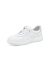 拔佳（Bata）夏季商场新款牛皮厚底透气休闲鞋运动板鞋WRV28BM3 白色 39