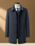 法莎尼亚品牌羊毛呢大衣男士秋冬季可脱卸内胆加厚中年外套 黑色-礼盒装 170/M