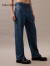 Calvin Klein Jeans24春夏新款女士莱赛尔混纺ck含腰带高腰宽松牛仔裤J223384 1BJ-牛仔蓝 29