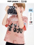 MiniPeace[凉感抑菌]太平鸟菲力猫联名合作系列儿童短袖T恤衫夏装男女宝潮 粉红色 120cm