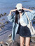 墨媛（MOYUAN）2024年早春女装新款慵懒风设计感小众衬衫女外套蓝色衬衣 衬衫 S 85-98斤