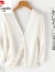 皮尔卡丹防晒衣女2024夏季新款冰丝针织开衫薄款女夏防晒罩衫外搭短款外套 白色(长袖) 3XL