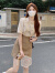 艾珠儿（Aizhuer）新中式连衣裙女2024夏季新款改良旗袍国风法式小个子套装裙子夏天 杏色 S