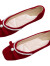 娂奾婚鞋女平底秀禾服鞋新娘穿的婚礼鞋软底方头婚纱两穿时尚单鞋 红色 31