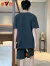 雅鹿睡衣男士夏季2024新款纯棉短袖短裤薄款圆领可外穿家居服加肥加大 892328 M（160-170cm/100-120斤）