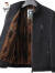 啄木鸟（TUCANO）棉服冬季中年男爸爸装加绒加厚毛呢夹克中老年雪尼尔棉.衣外套 黑灰色 驼绒里料 M建议90-115斤