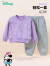 迪士尼（Disney）女童春秋卫衣套装长袖长裤百搭运动休闲两件套 紫色+花灰130cm