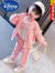 迪士尼女童秋装棒球服套装23新款新款洋气女宝宝春秋季儿童休闲两件套童 粉红色外套 【单外套】 80