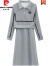 皮尔卡丹（pierrecardin）Polo领连衣裙子女春秋款法式设计感假两件收腰遮肚显瘦休闲卫衣裙 高级灰色 XL 建议120-130斤