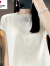 皮尔卡丹（pierre cardin）夏季新款圆领冰丝针织短袖女气质天丝T恤衫亚麻打底半袖上衣 白色 S