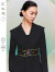 花木深原创中国风腰带西装外套小众新款改良中式印花黑色西服上衣 黑色 XS