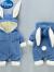 迪士尼（Disney）童装新生婴儿儿衣服冬天连体衣冬季保暖加绒外出抱衣秋冬哈衣爬服 绒面兔子蓝色(加同款鞋套) 66cm