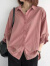 Lauaird 棉灯笼袖衬衫女2022年夏季新款韩版宽松薄款95棉七分袖上衣 紫色 3XL 151-165斤