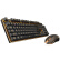 雷柏（Rapoo） V100S 键鼠套装 有线键鼠套装 游戏键盘鼠标套装 防泼溅 单色背光 吃鸡套装 黑色橙光版