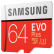 三星（SAMSUNG）64GB TF（MicroSD）存储卡 U3 C10 4K EVO升级版+ 读速100MB/s高速稳定（新老包装随机发货）