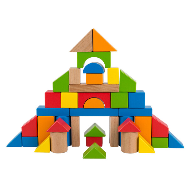 hape 积木玩具 40粒益智积木 1岁以上 e8321 宝宝早教婴幼儿启蒙玩具