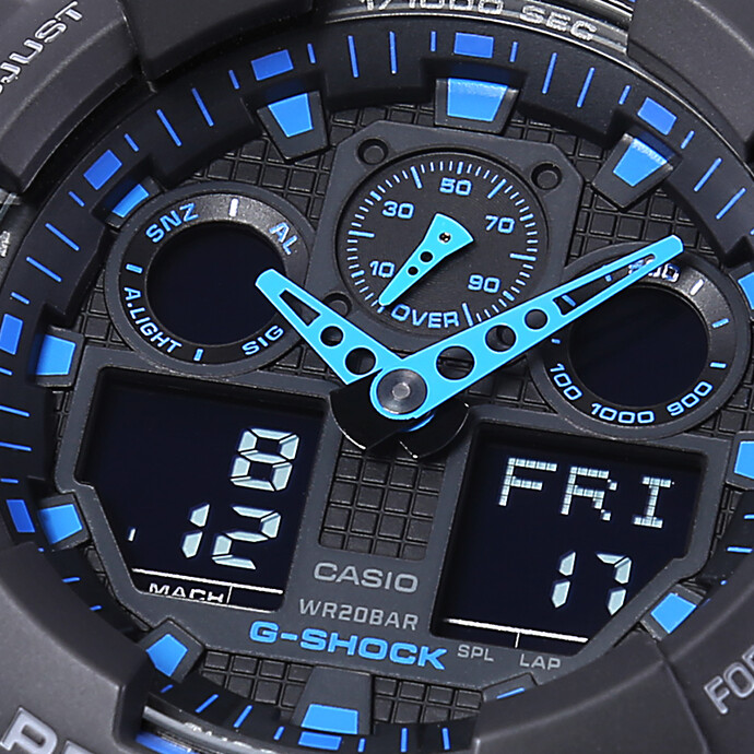 Casio 卡西欧 G-Shock系列 GA-100-1A2 多功能双显 男式运动手表 双重优惠折后￥339