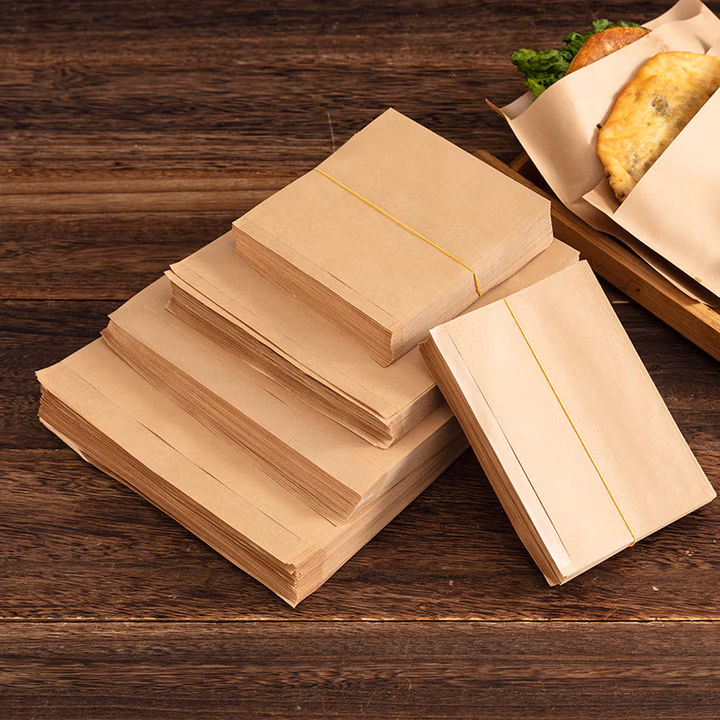牛皮纸袋食品包装纸袋 外卖打包袋食面包袋子烘焙包装袋快餐袋点心袋购物袋 1号-牛