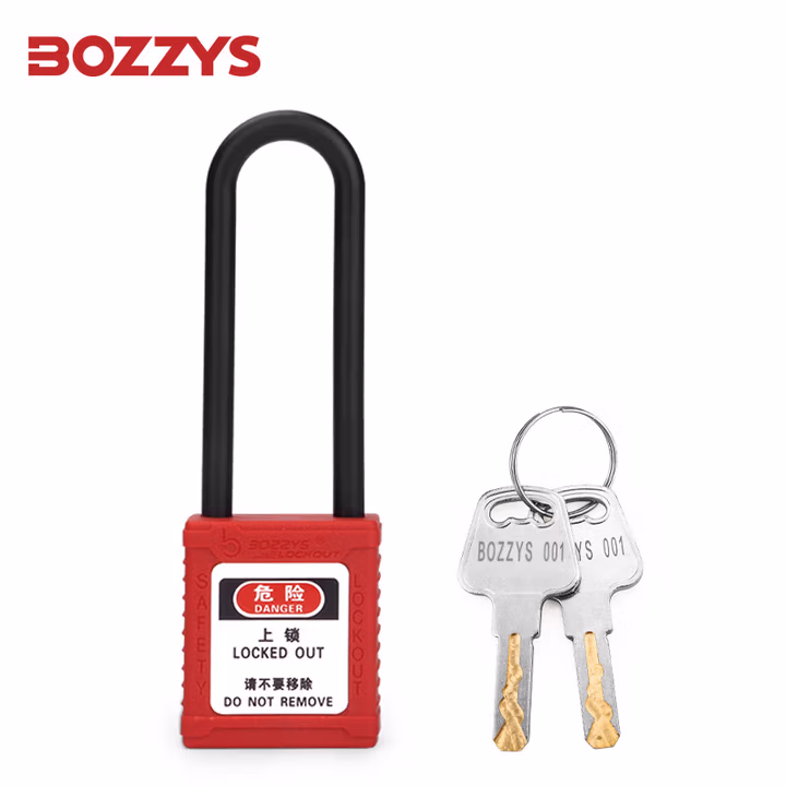 BOZZYS 工程绝缘挂锁76*6MM长梁安全锁工业电气开关设备锁定LOTO锁具