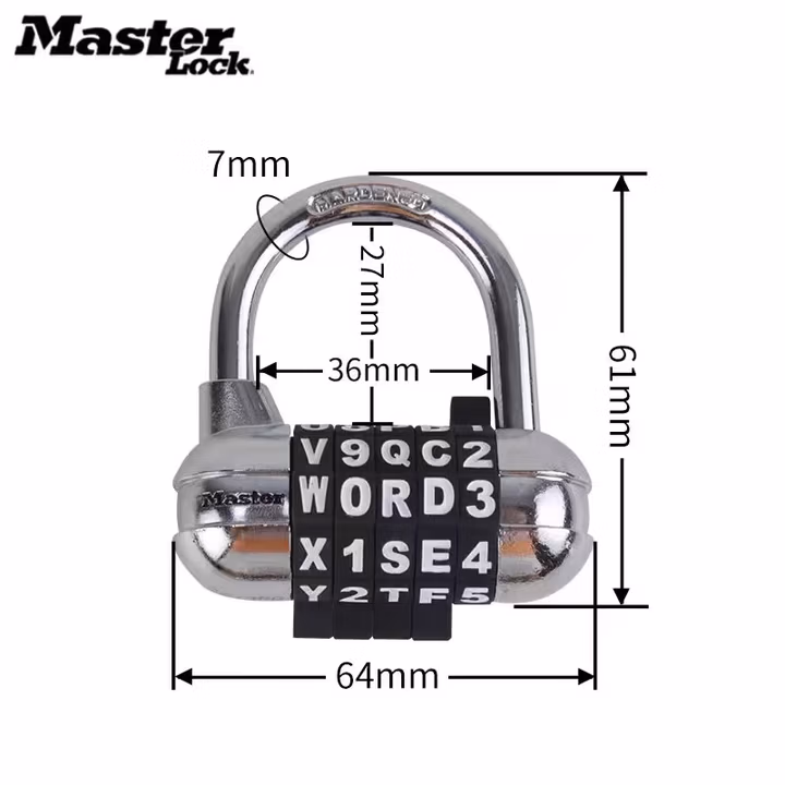 MASTER LOCK玛斯特挂锁防盗防撬千层锁不锈钢材质柜子锁头防水防雨户外挂锁