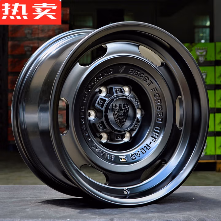 德国进口品质17寸适配BEAST坦克300长城炮BJ40P普拉多猛禽牧马人复古越野轮毂 9700【哑黑】 17x8.5J