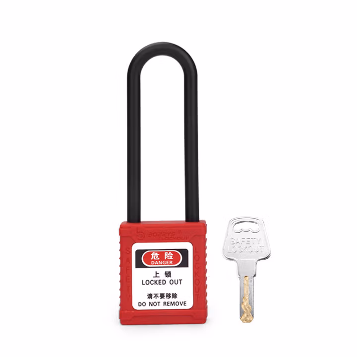 BOZZYS 工程绝缘挂锁76*6MM长梁安全锁工业电气开关设备锁定LOTO锁具