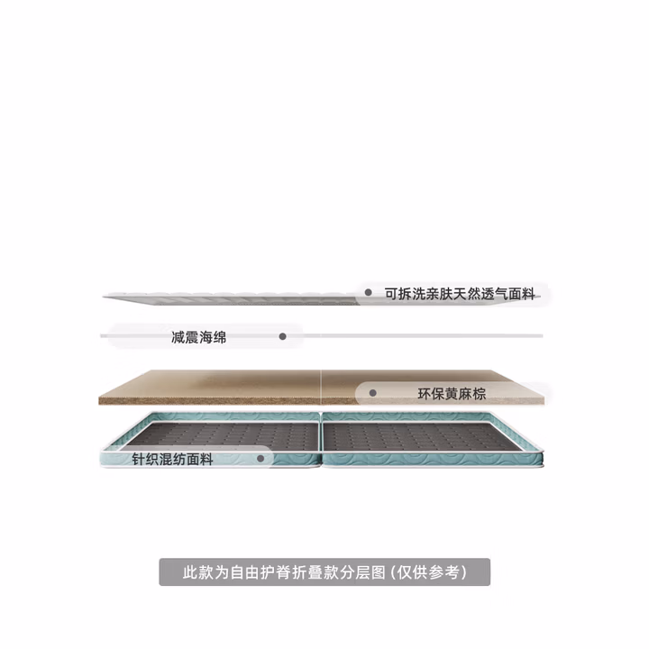 甜秘密（SweetNight）自由护脊 榻榻米床垫天然黄麻棕硬垫可拆洗折叠1.2*2米适中偏硬