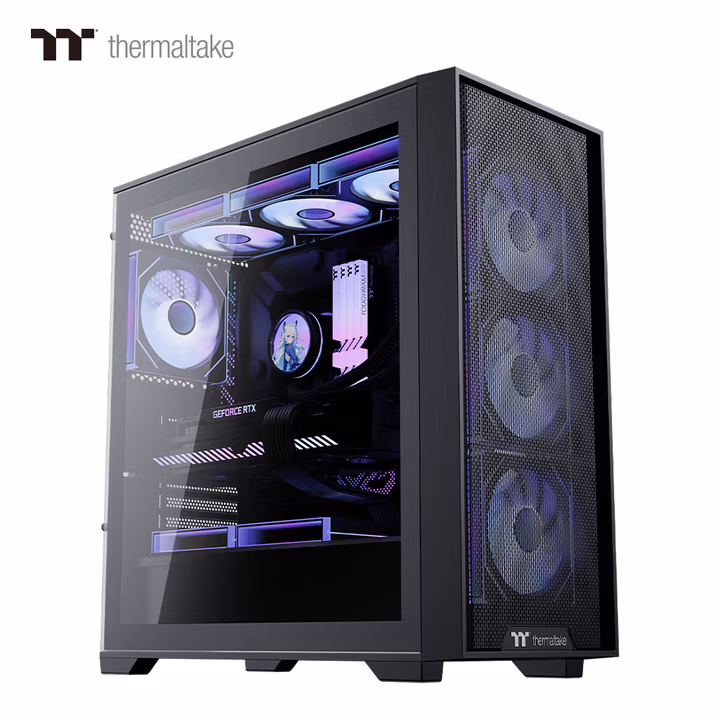 Thermaltake（Tt）钢影 风S 黑色 机箱水冷电脑主机（支持EATX/钢化玻璃侧透/支持360水冷/高兼容/4090显卡）