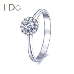 【门店同款】I Do THEMOMENT系列18K金/铂金钻石戒指 结婚求婚钻戒 ido钻戒 白色 (定制52天)PT950/30分/VS/I-J