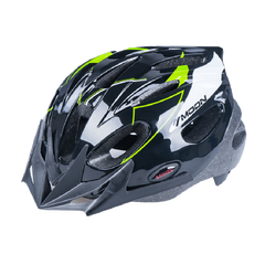 自行车头盔 儿童头盔轮滑头盔 黑底白绿三角形 m 52-55cm