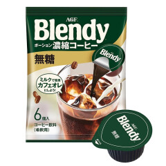 AGF日本进口无糖胶囊咖啡浓缩黑咖啡液冰咖啡生椰拿铁 AGF无蔗糖胶囊6枚单袋