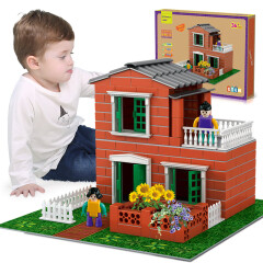 纽奇儿童玩具小小泥瓦匠盖房子手工砖头砖块砌水泥建筑套装240件套