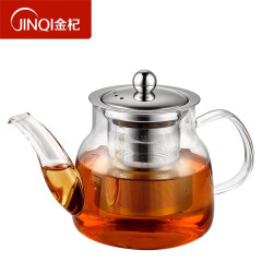 金杞（JINQI） 玻璃茶壶耐热功夫茶壶易清洗304不锈钢内胆滤网 单茶壶 C02玻璃单茶壶