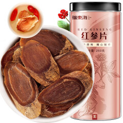 福东海红参片 高丽参切片 中大片 红参茶 红参含片 250g/罐