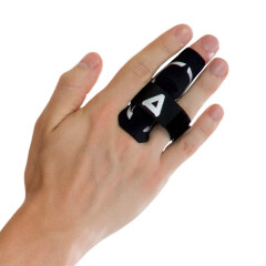 AQ护指篮球护指排球指关节护指绷带加压加长护手指套装备运动护具 黑色加压款B30921 S/M指围5.7-6.8cm 单只