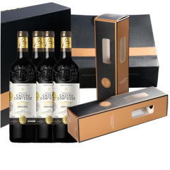 法国原瓶进口法定产区朗格多克AOC红酒 CAZEAU COMTESSE伯爵城堡干红葡萄酒 4支礼盒装