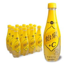 可口可乐（Coca-Cola）怡泉 Schweppes +C 柠檬味汽水 含汽饮料 400ml*12瓶 整箱装