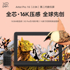 XPPen数位屏16K压感 2.5K全贴合手绘屏X3Pro芯片数位板电脑绘画手绘板 手写板Artist Pro16(2.5K)第二代 Artist Pro 16(2.5K)标配