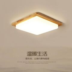 喜尚嘉喜（xishangjiaxi） 北欧led吸顶灯实木客厅灯具简约原木主卧室儿童房灯日式灯具 方26cm12瓦白光