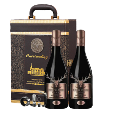 拉图雷蒙城堡法国原瓶进口朗格多克法定产区AOP红酒 鹿王维恩系列干红葡萄酒 博诺双支皮箱装