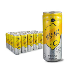 可口可乐（Coca-Cola）怡泉 Schweppes +C 柠檬味 汽水 含维C 330ml*24罐 整箱调酒